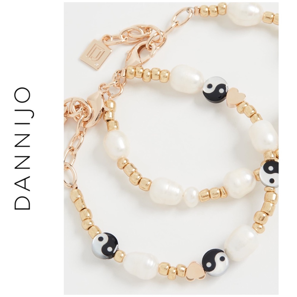 DANNIJO Valeria Bracelet Freshwater Pearl Yin Yang set NWT